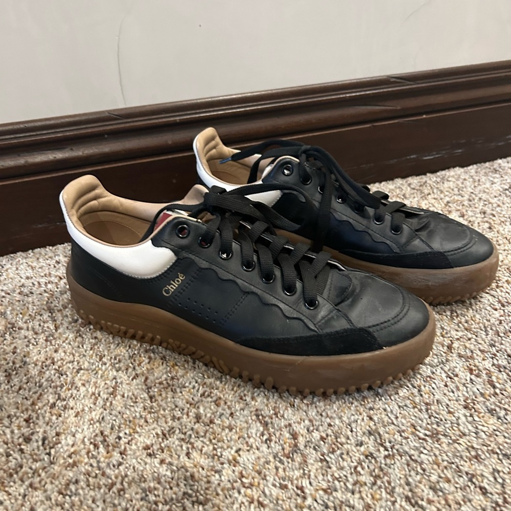 Chloe Black and White Sneakers